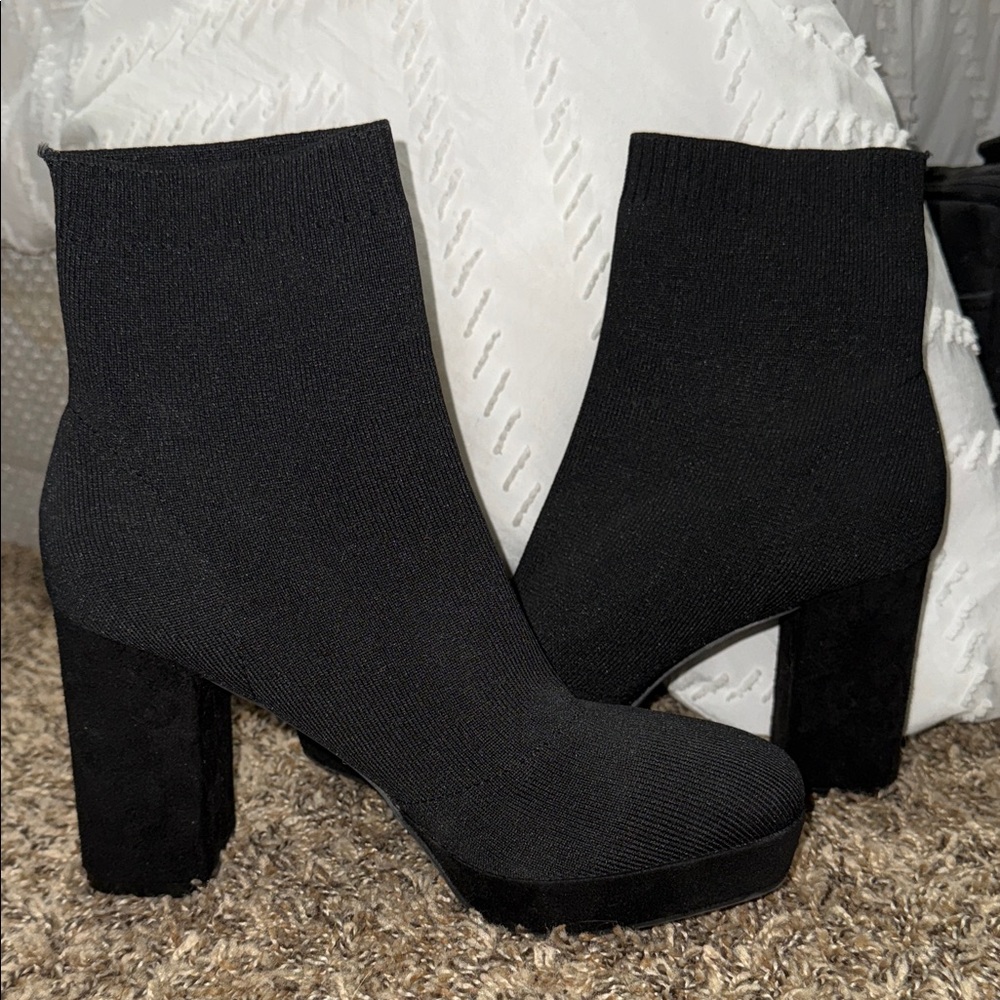 MIA Black Ankle Sock Booties